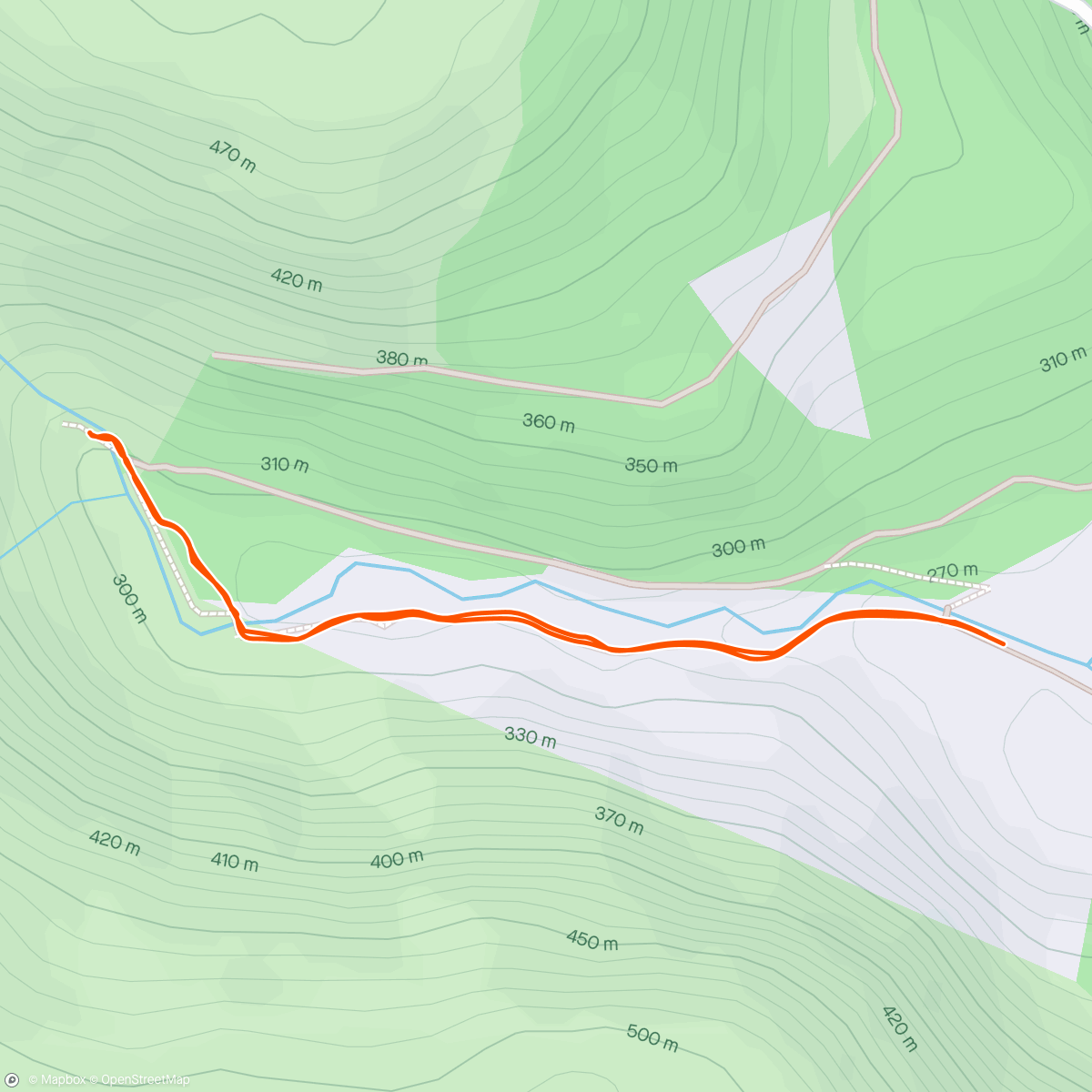 Map of the activity, Walk to catch the sunset at rhiwagor waterfall