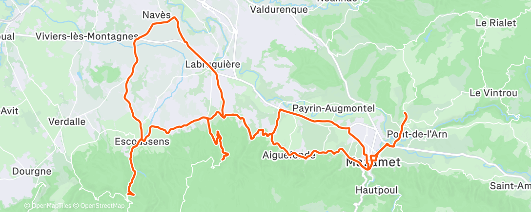 Map of the activity, Sortie vélo dans l'après-midi