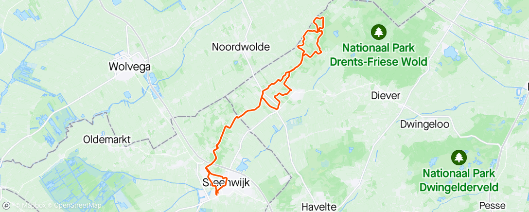 Map of the activity, Route Vledder 👍