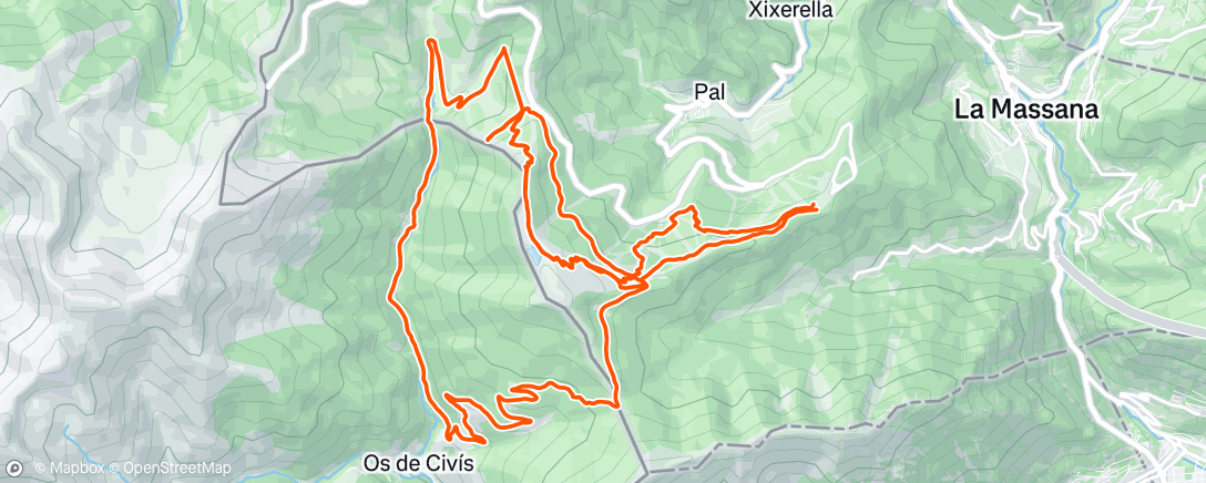 Map of the activity, Lunch Mountain Bike Ride