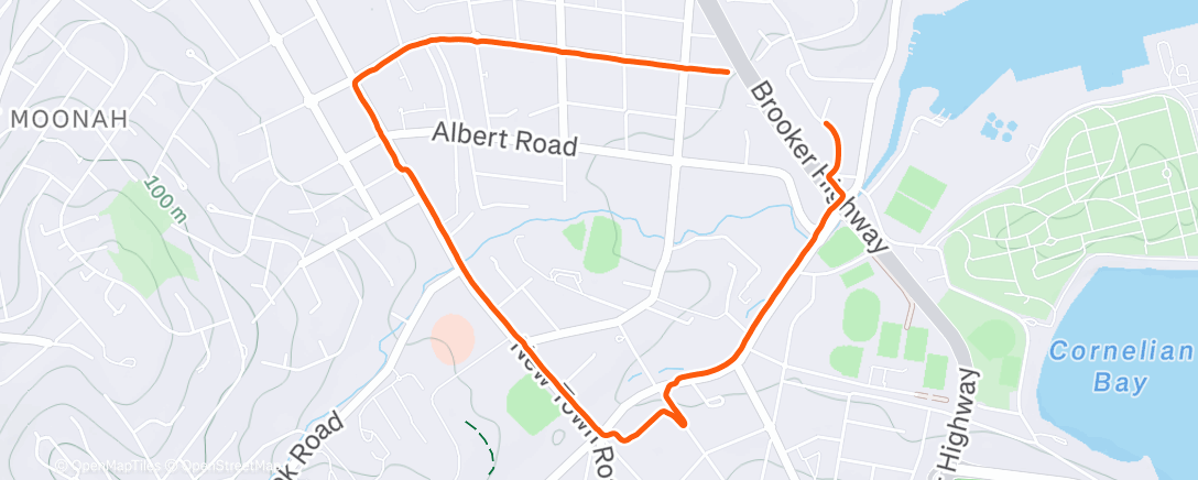Map of the activity, Afternoon Run