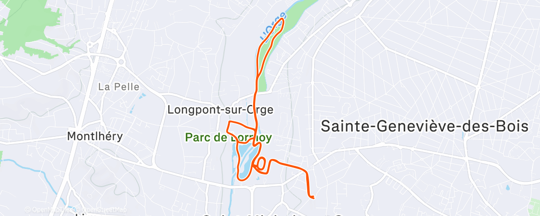 Map of the activity, Course à pied le matin