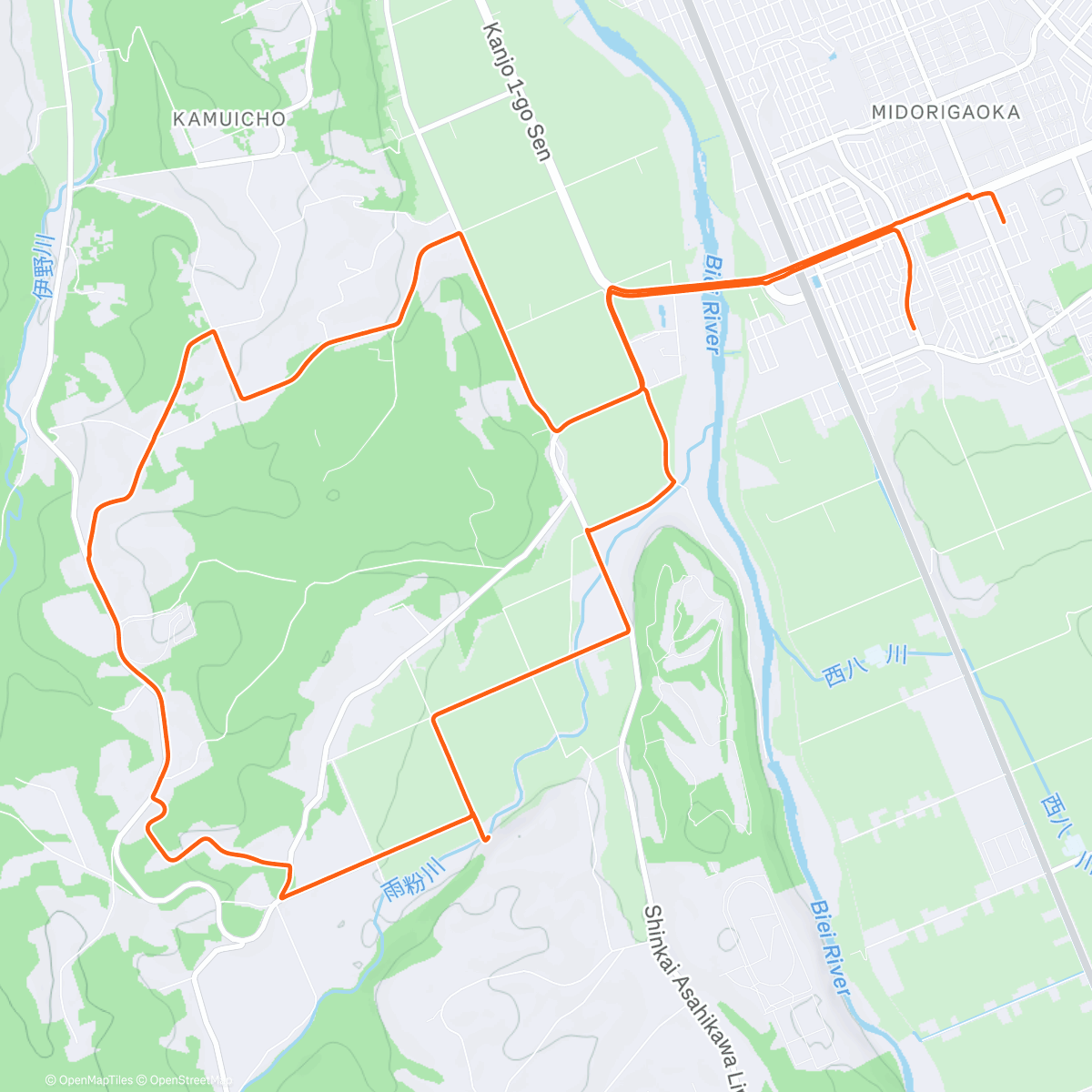 Map of the activity, ファットな近所の雪山散策ライド