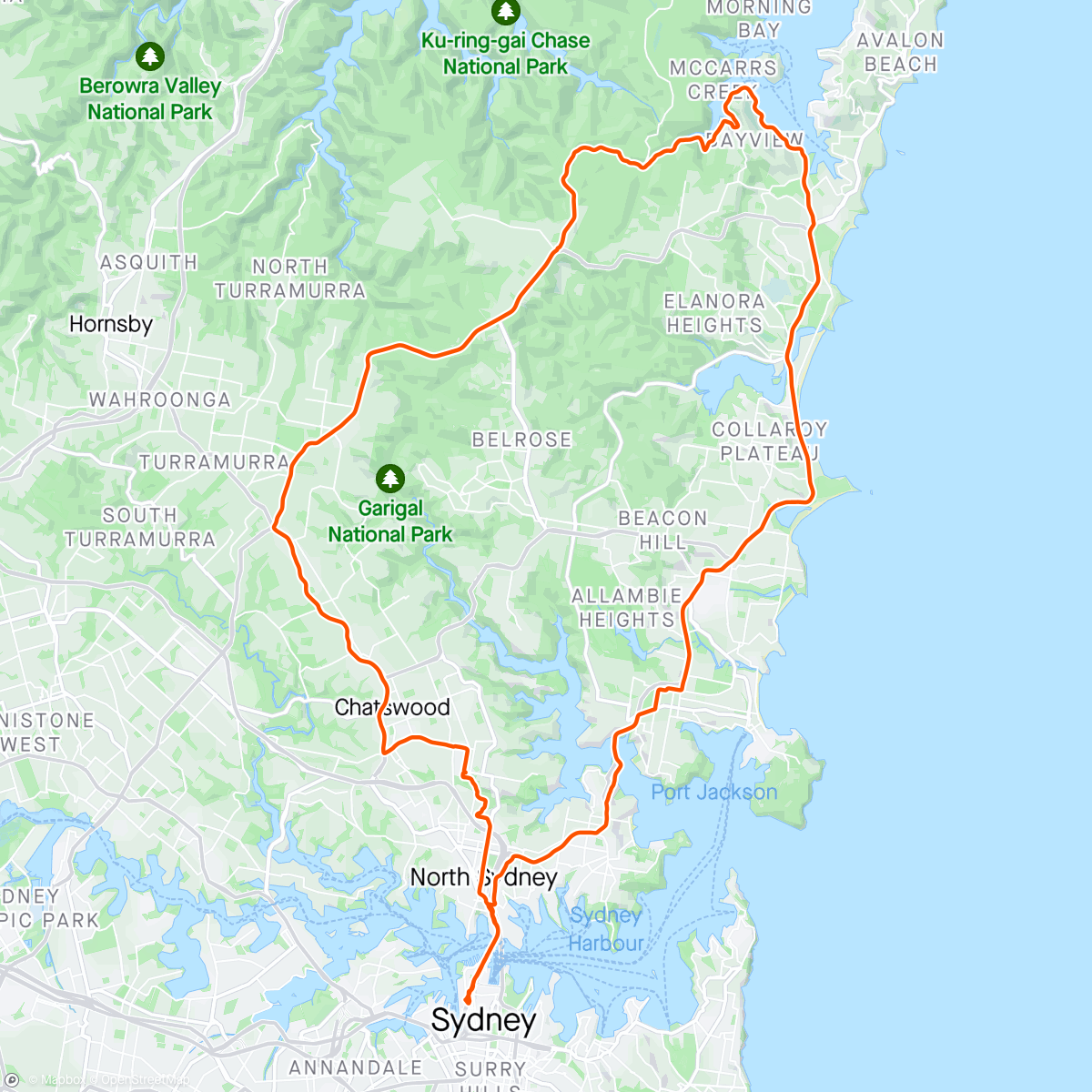 Map of the activity, Reverse Hurtz - recco commute