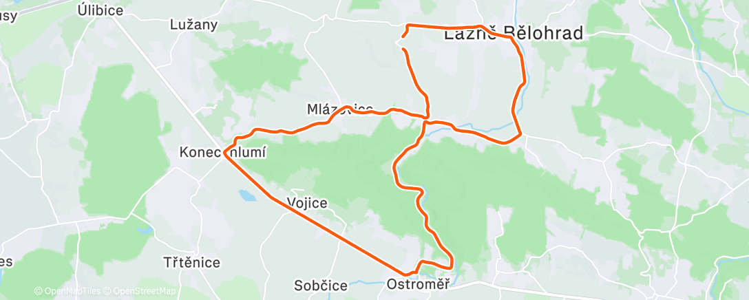 Map of the activity, Afternoon Ride