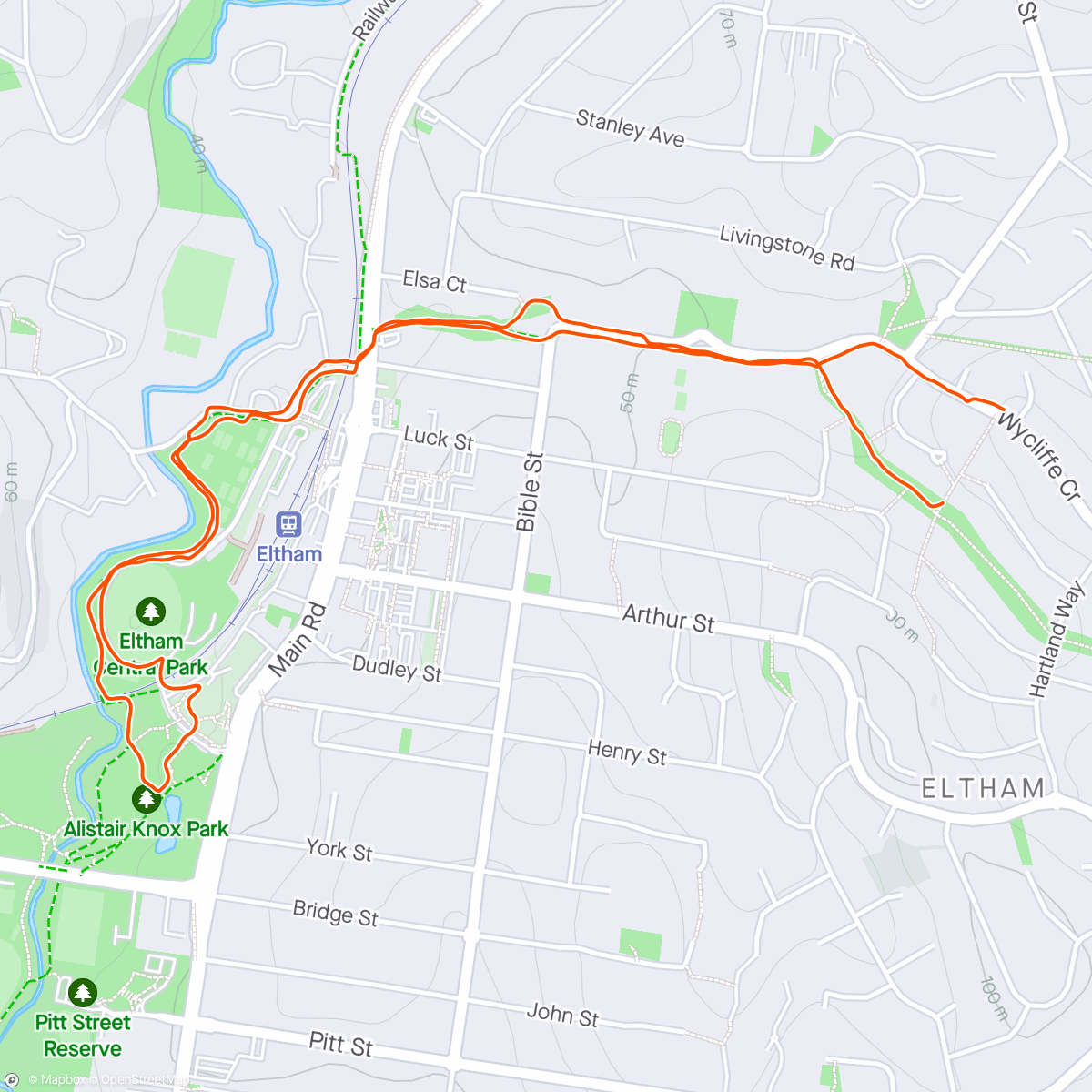 Map of the activity, Recovery jog with Mags