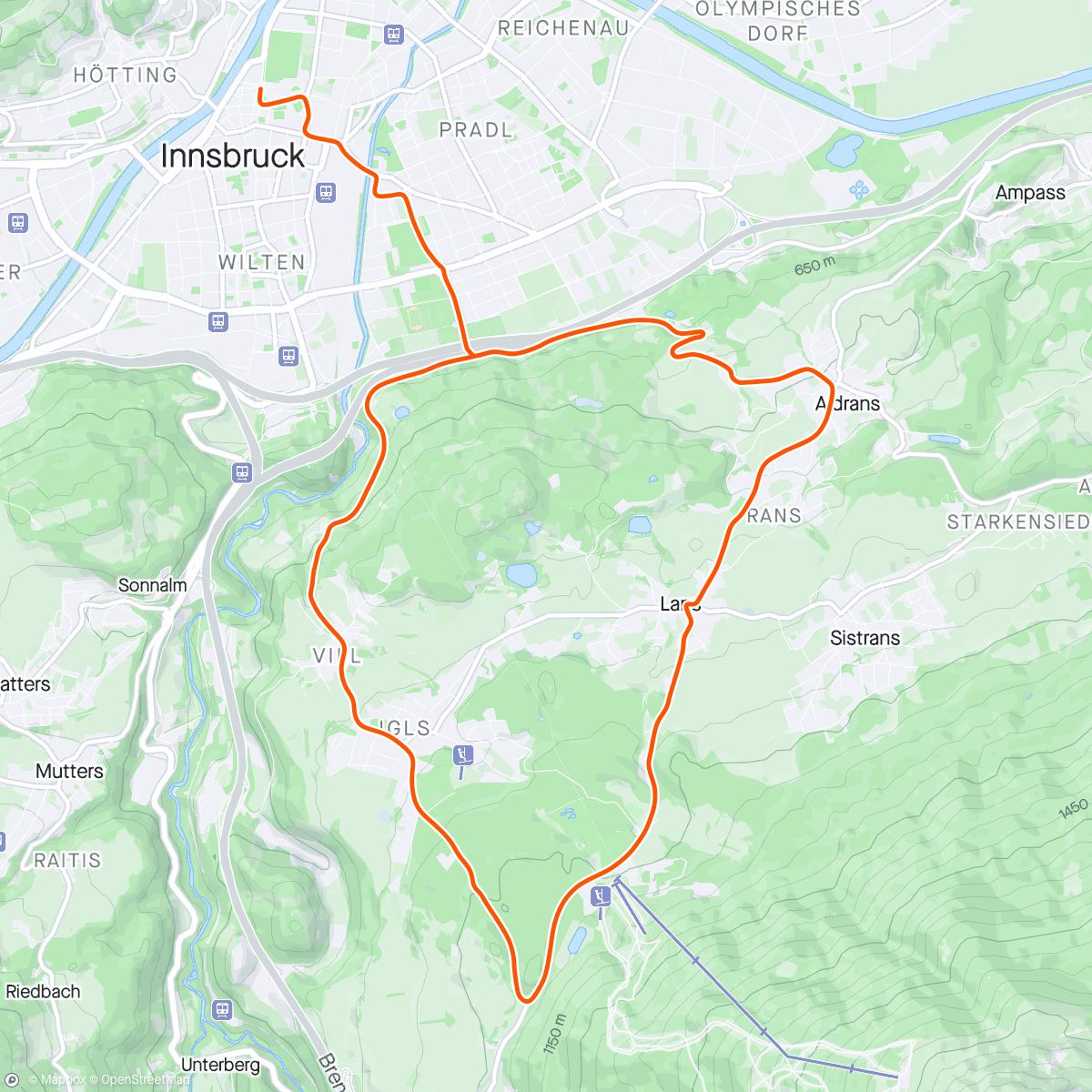 「Zwift - Group Ride: SZR Climbing Crew (B) on Lutscher in Innsbruck」活動的地圖