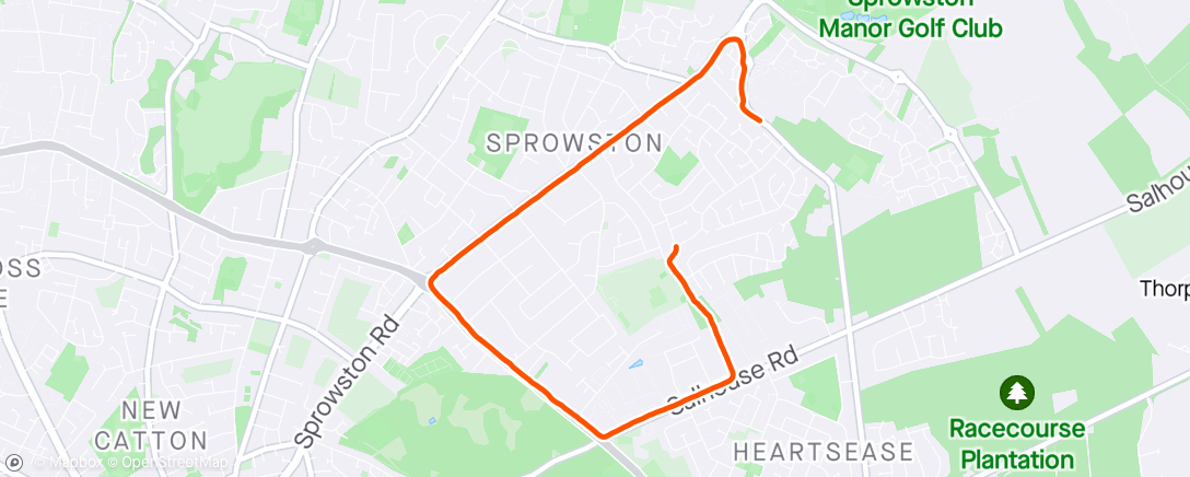 Map of the activity, Windy evening run