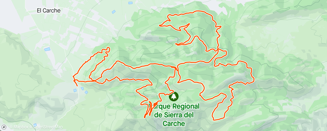 Map of the activity, Omblanquilla, Cueva de la Pólvora y Collado Pozo Nieve desde El Carchemiento matutino