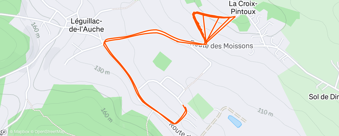 Map of the activity, Afternoon Run