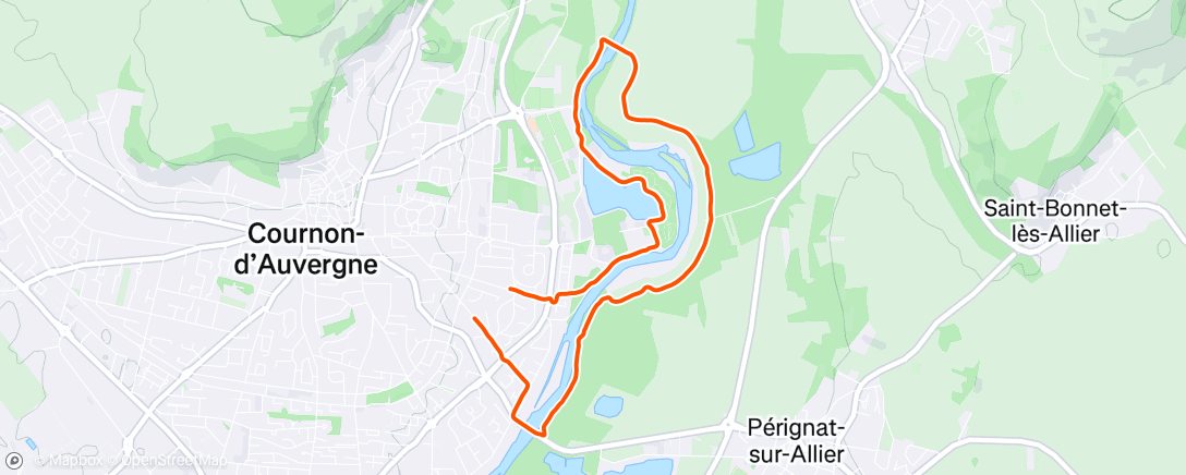 Map of the activity, Lunch Run chaleur chaleur