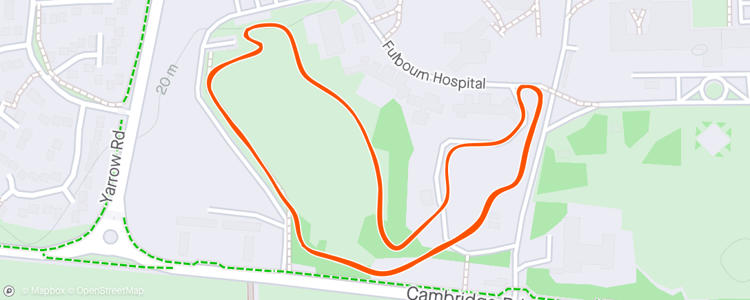 Map of the activity, Fulbourn Hospital parkrun