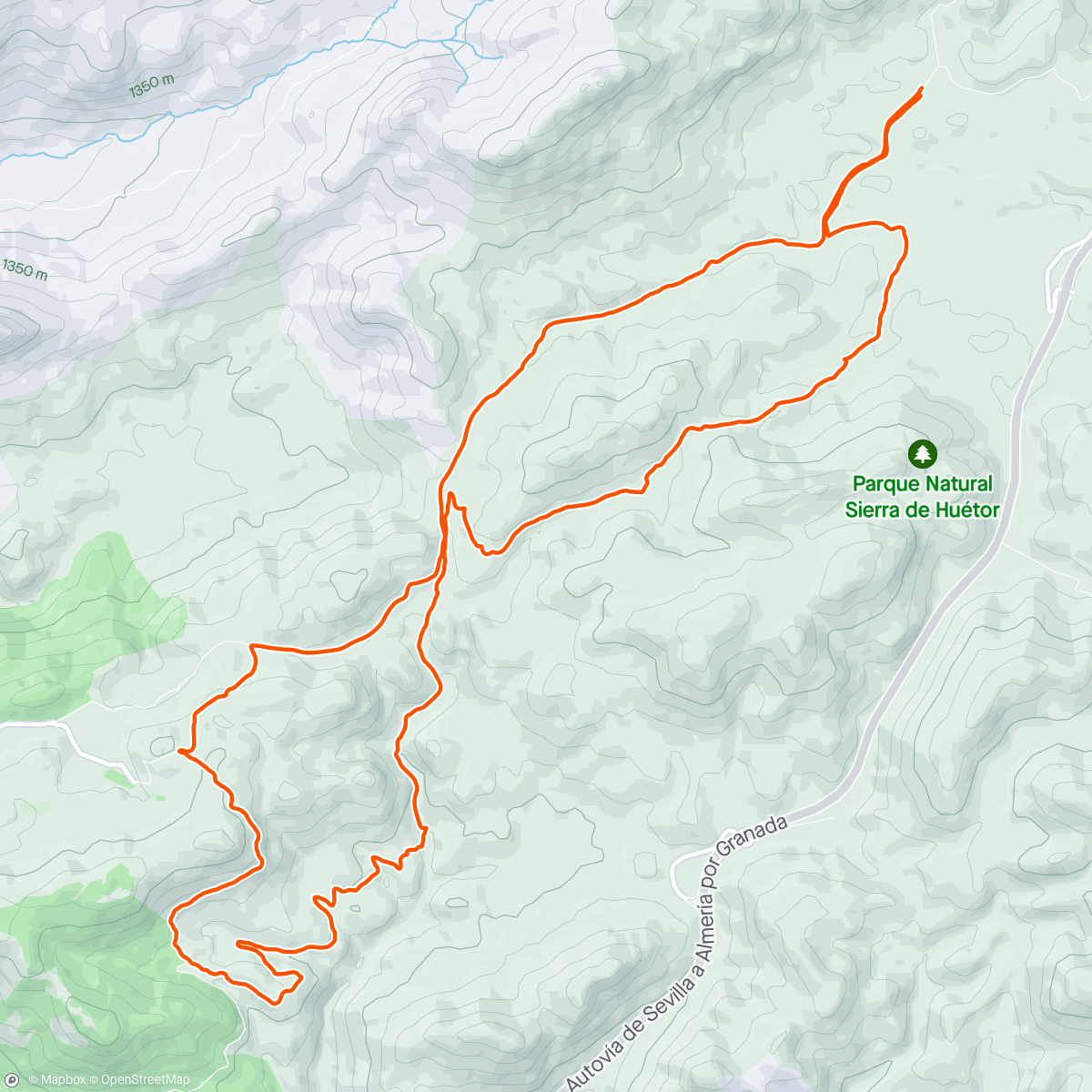 Map of the activity, Huétor, paraíso ciclista
