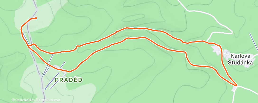 Map of the activity, Afternoon Hike