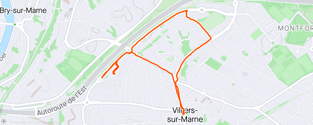 「Course à pied le soir」活動的地圖