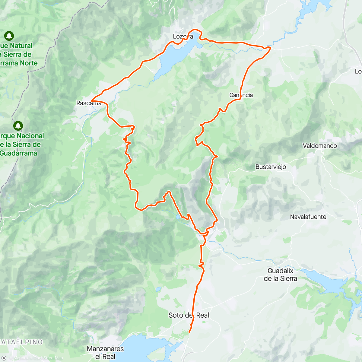 Map of the activity, Canencia y Morcuera