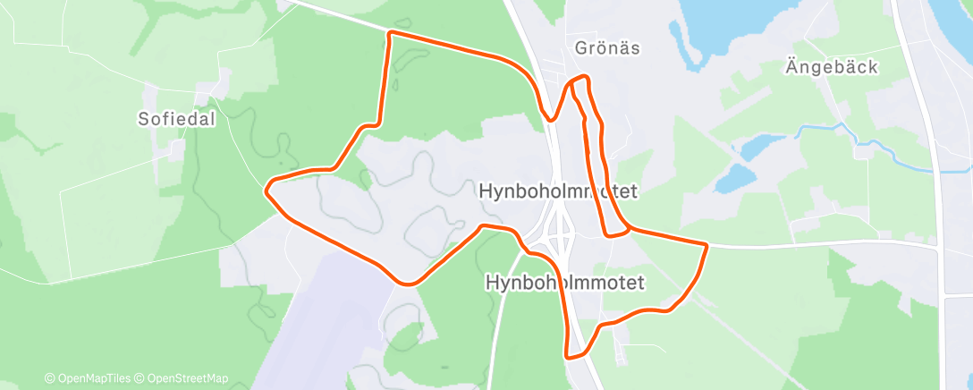 Map of the activity, Evening Run