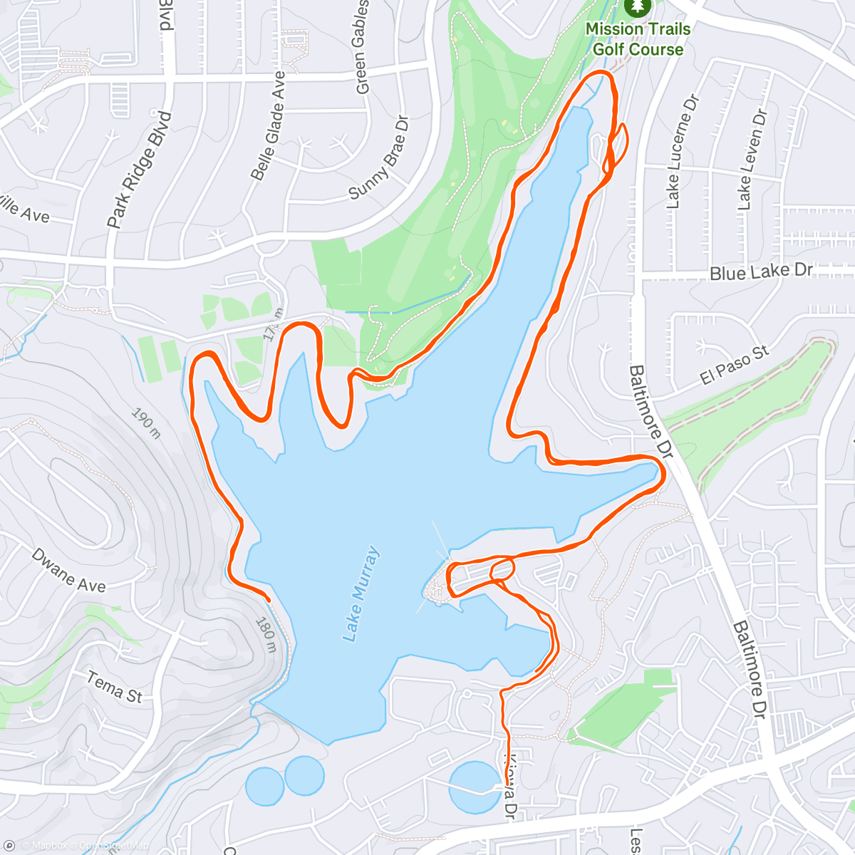 Map of the activity, Lake Murrray: 1   Me: 13.2
