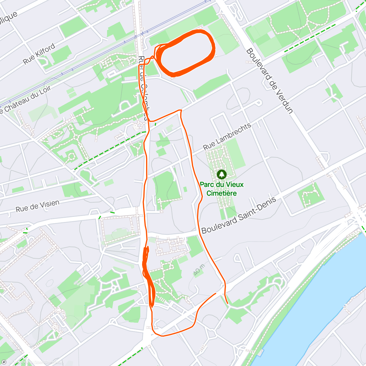 Mapa da atividade, Course à pied le midi