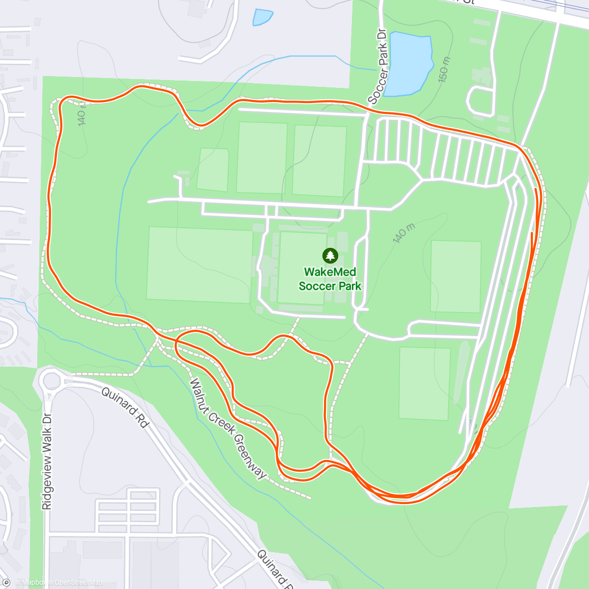 Map of the activity, Running Over Cancer 5K