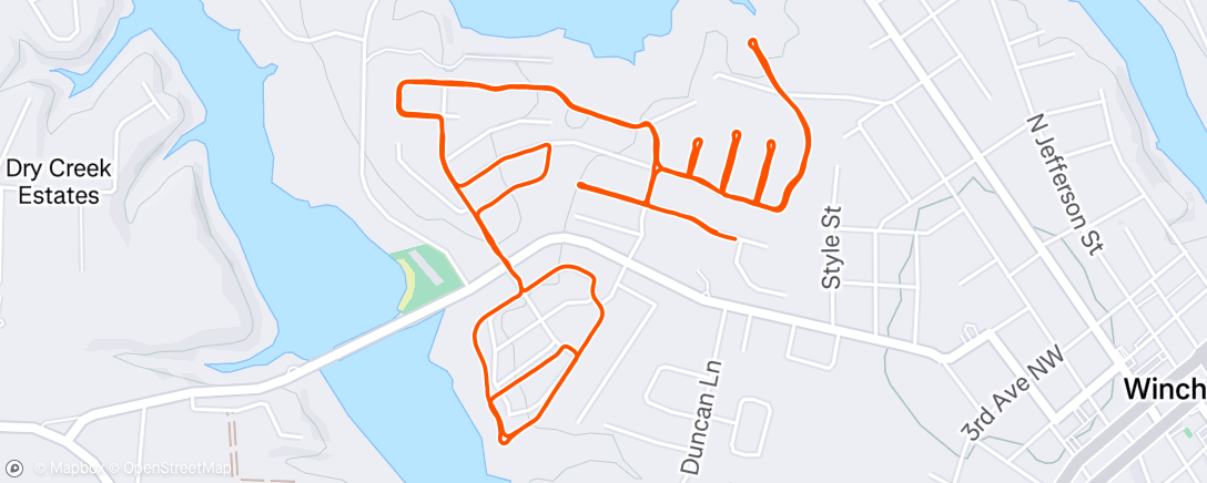 Map of the activity, Morning Run