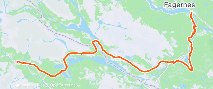 Route map of Nord-Aurdal to Hemsedal