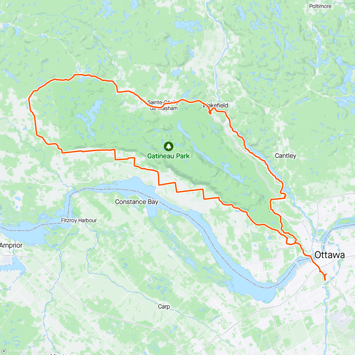 Map of the activity, Eardley, Lac des Loups and the Mashams