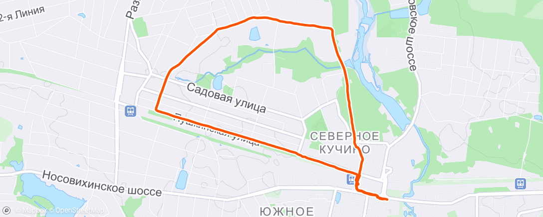 Map of the activity, Дневной забег