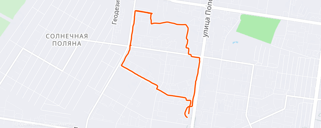 Map of the activity, Lunch Run