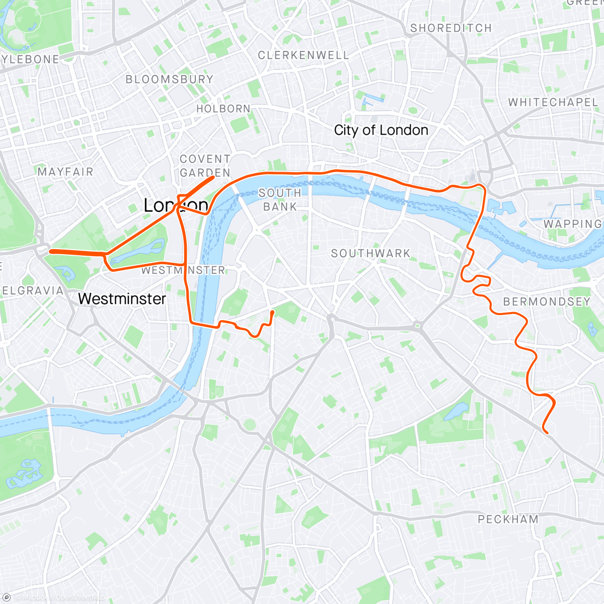 Mappa dell'attività Zwift - London 8 in London