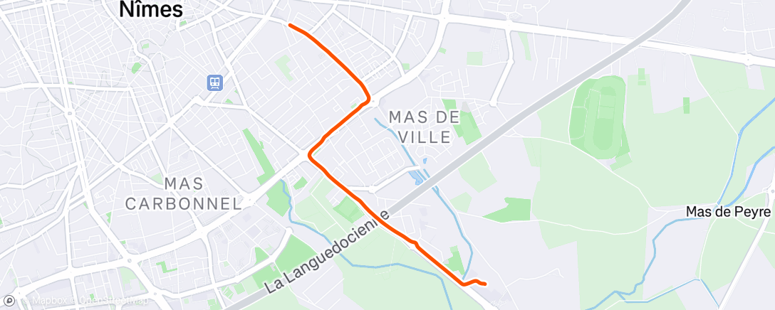 Map of the activity, Sortie VTT en soirée