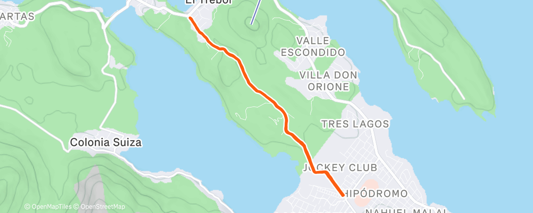 Map of the activity, Carrera vespertina