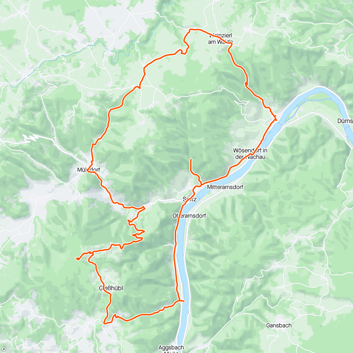 Karte der Aktivität „Wachau”