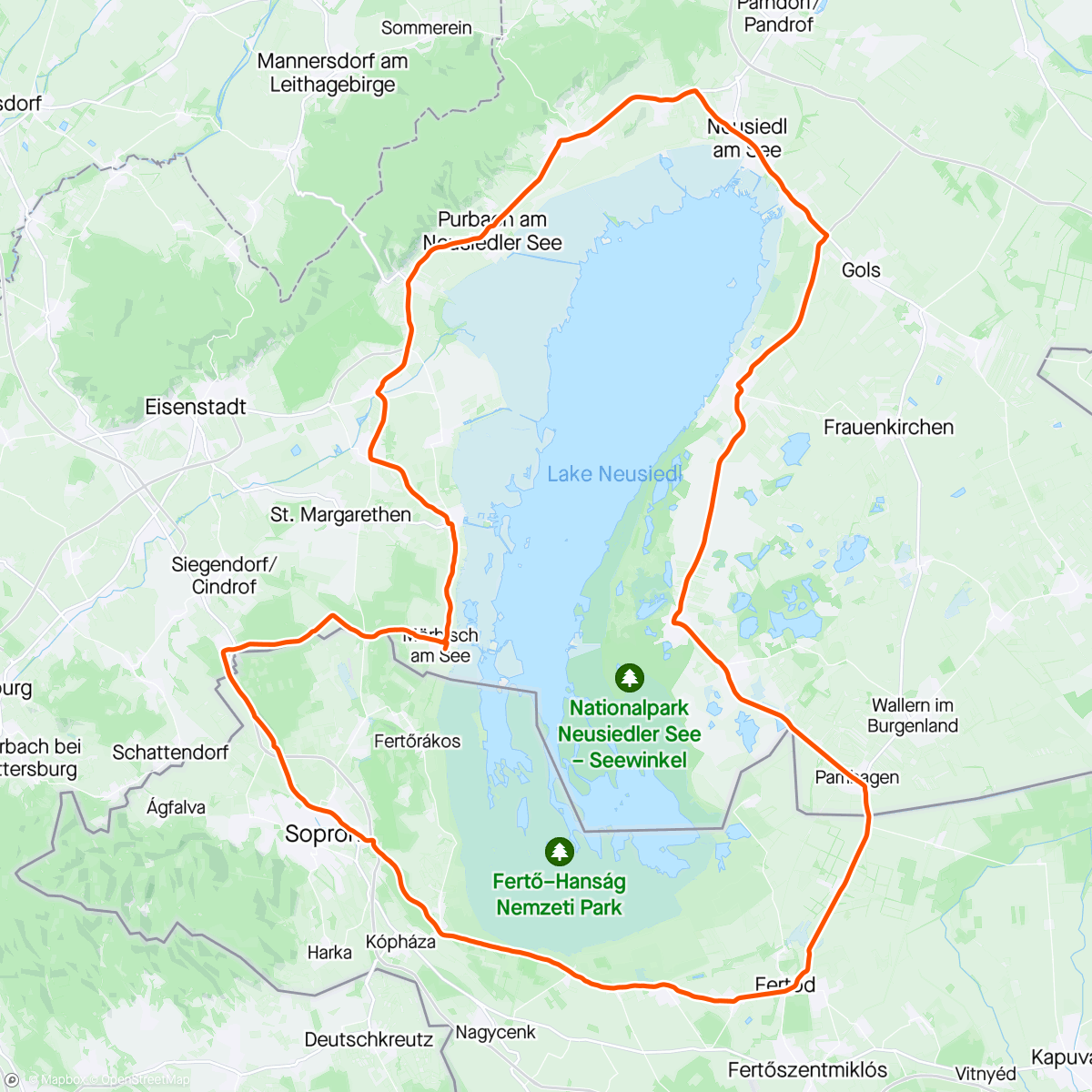 Map of the activity, Neusiedlersee Radmarathon '24