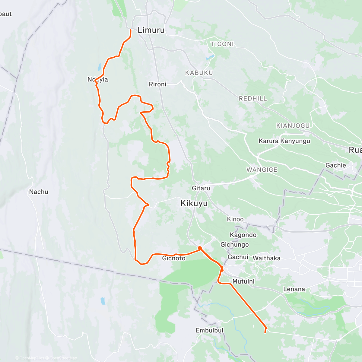 Map of the activity, G's Birthday Ride..🎈