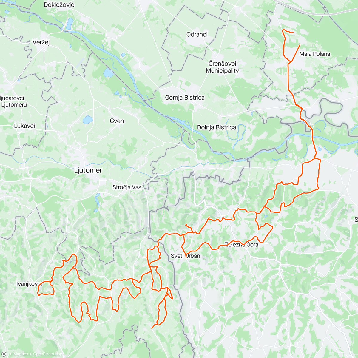 Map of the activity, Double Hilly Ride