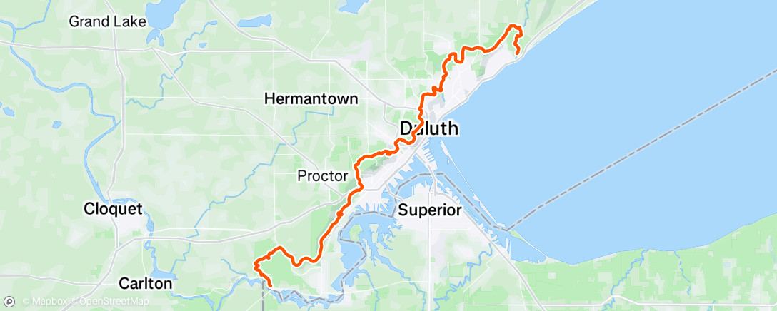 Map of the activity, Duluth traverse