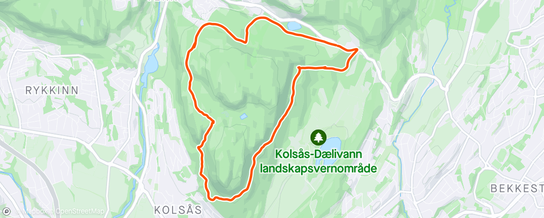 Map of the activity, Rundt Kolsås med Heidi