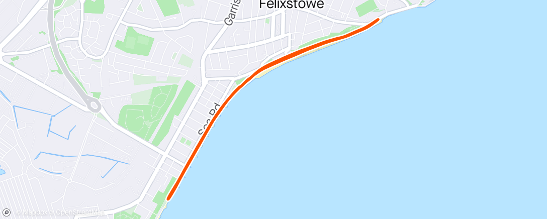 Map of the activity, Felixstowe parkrun