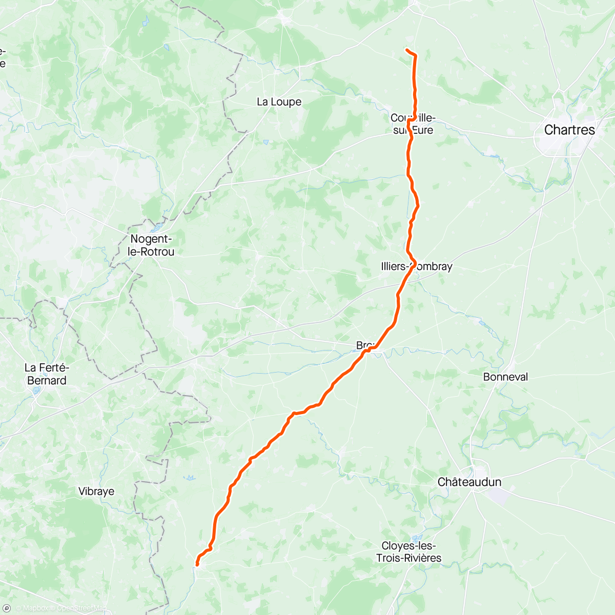 アクティビティ「Jour 3 du périple au total 368 km」の地図