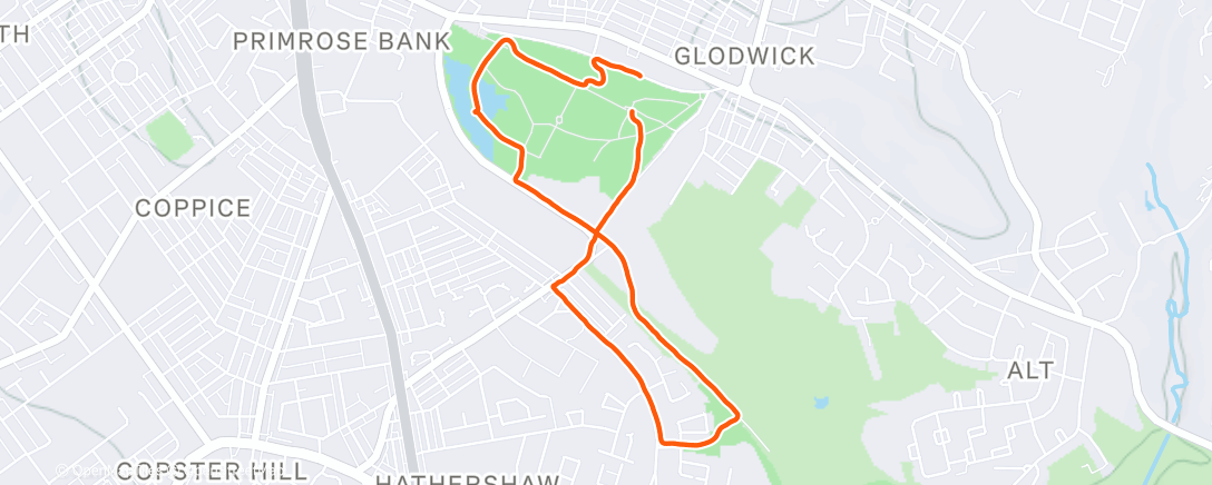 Map of the activity, C25K Week 3 Run 3