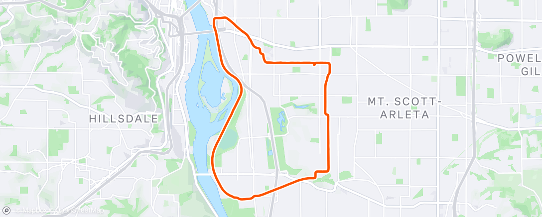 Map of the activity, Afternoon Run