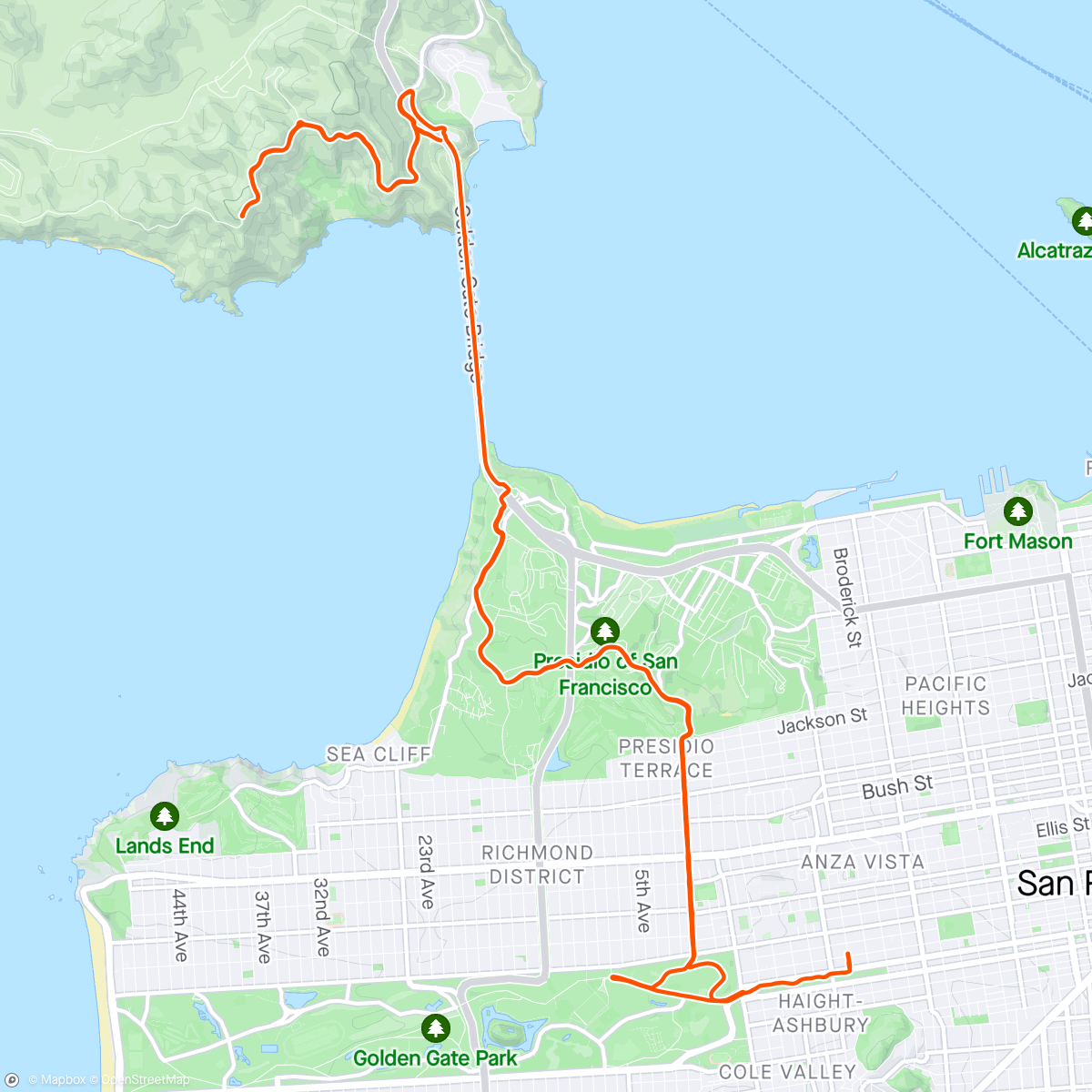 Map of the activity, hawk hill