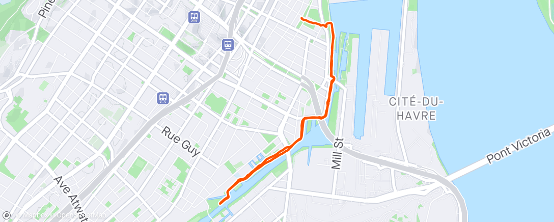 Karte der Aktivität „Montreal canal run”