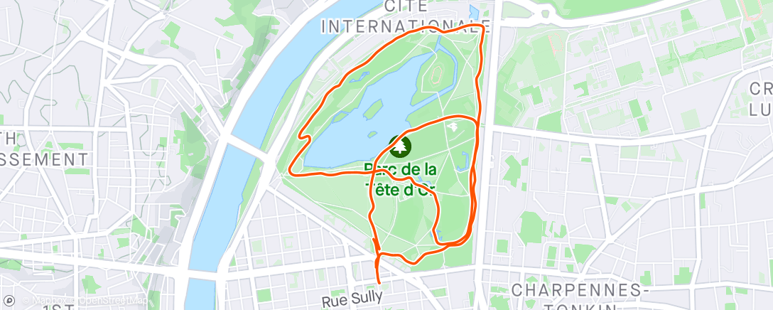 Map of the activity, Footing du matin