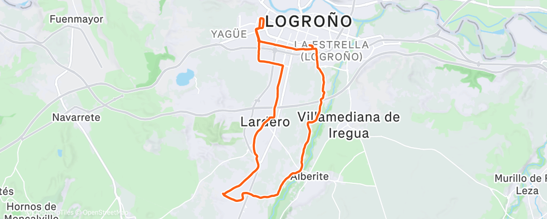 Map of the activity, Bicicleta al anochecer