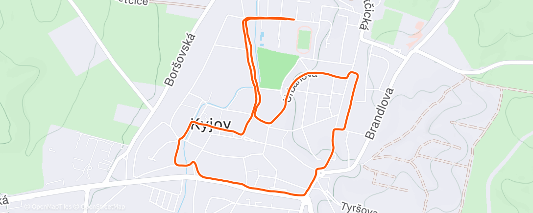 Map of the activity, Evening Run