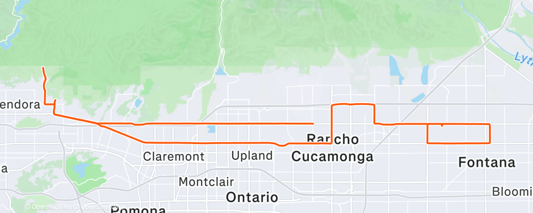 Map of the activity, Lunch Mountain Bike Ride