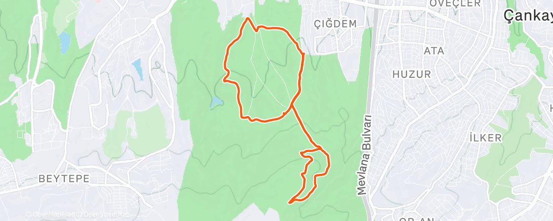 Map of the activity, Lunch Trail Run