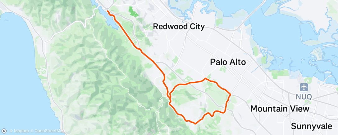 Map of the activity, Cañada Rd - Stanford